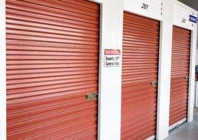 Red Storage Units at Ashland Storage Center